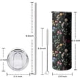 thumbnail image 5 of 20oz Pioneer Flower Floral Print Pattern Skinny Tumblers Stainless Steel Tumbler with Lid and Straw,Vacuum Insulated Double Wall Travel Tumbler Cups with Cleaning Brush for Coffee,Tea, 5 of 6