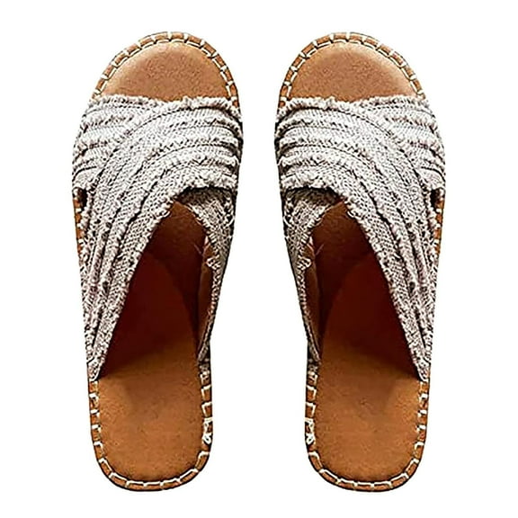 Utoimkio Open Toe Flat Sandals for Women Summer Casual Beach Sandals for Women Comfortable Breathable Walking Shoes Roman Sandals