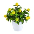 thumbnail image 2 of Sunjoy Tech Artificial Lemon Green Plant Bonsai Fake Lemon Fruit Plant Potted Ornament for Garden Home Decoration, 2 of 7