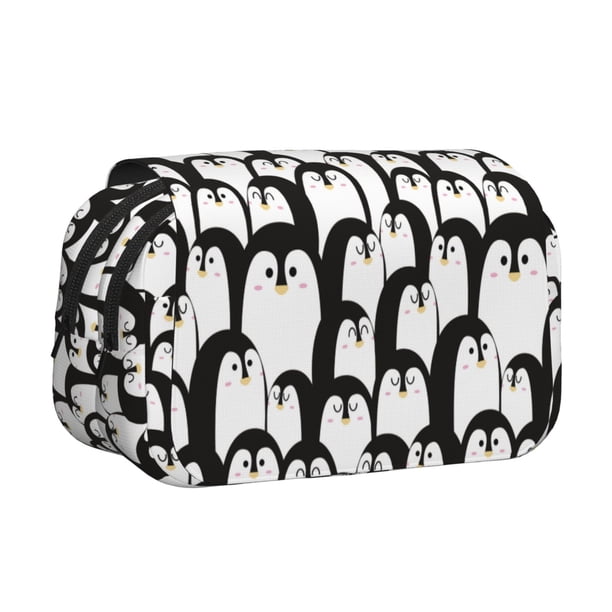 Easygdp Cartoon Penguin para Estuche de Lápices con Tapa Flip, Suministros de Oficina y Universidad para Adolescentes y Adultos