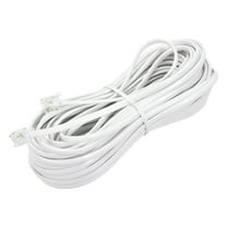 Uxcell Phone Extension Cord Telephone Cable Phone Line Cord RJ11 6P4C Plugs, Male to Male for Phone and Fax 50 ft White