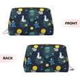 thumbnail image 3 of Naloa Space and Animals Leather Makeup Bag for Purse Travel, Portable Small Cosmetic Organizer for Women and Girls, Make up Bag with Zipper, 3 of 8