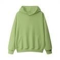 thumbnail image 3 of Mohiass Womens Oversized Hooded Sweatshirt Long Sleeve Drawstring Cute Hoodie Lightweight Solid Fleece Pullover Tops Green 2XL, 3 of 4