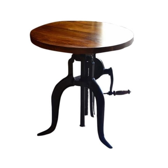Regan Adjustable Crank Accent Table - Chestnut & Black - 28 x 18 x 18 in.