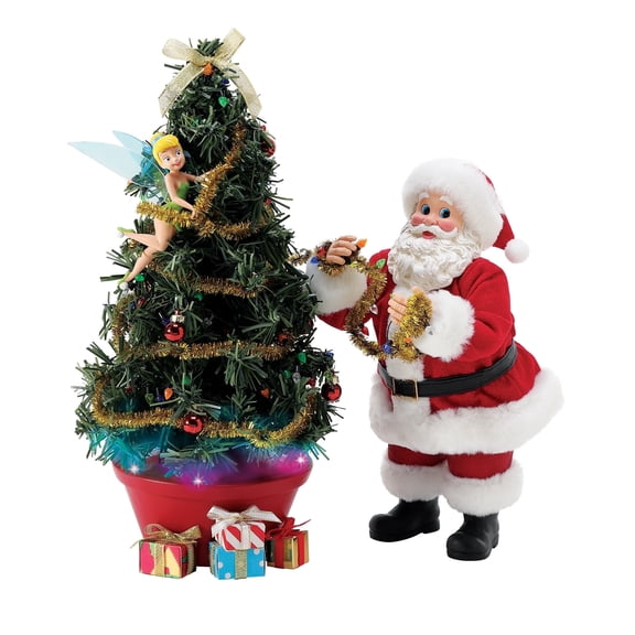 Department 56 Possible Dreams Santa A Little Bit of Pixie Dust Santa Claus Tinker Bell Multicolor Christmas Lit Figurine 12in H