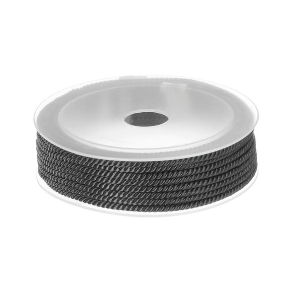 3mm Nylon Cuerda Rebordear Cuerda Chino Anudar Cuerda Mano Tejido Cuerda Pulsera Hilo para Pulseras, Cuentas, Bricolaje Fabricación, Adornos, Negro, 23 Pies