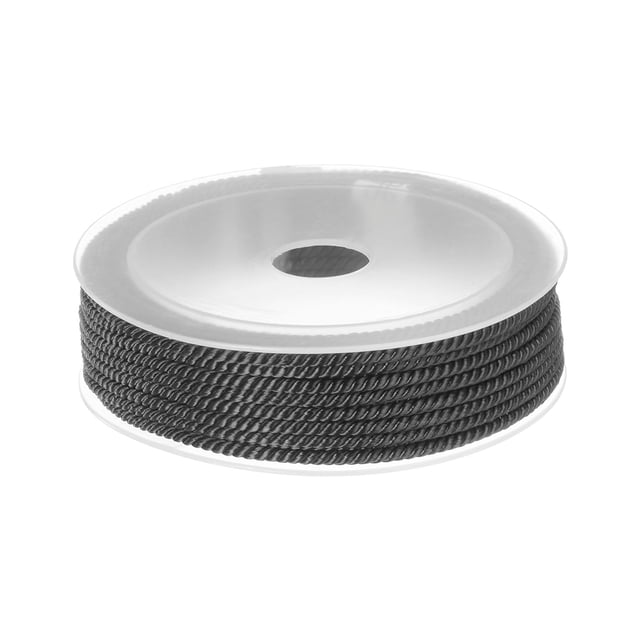 3mm Nylon Cuerda Rebordear Cuerda Chino Anudar Cuerda Mano Tejido Cuerda Pulsera Hilo para Pulseras, Cuentas, Bricolaje Fabricación, Adornos, Negro, 23 Pies
