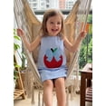thumbnail image 5 of RUINIXCW Toddler Baby Girl Back to School Dress Kids Kindergarten Outfits Little Baby Girl Summer Tank Dress Overalls School Bow Apple Embroidery Sleeveless Striped A Line Dress, 5 of 9