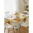 thumbnail image 2 of Yellow Sunflowers Rectangle Tablecloth, Vintage Country Flowers Butterfly Wood Board Waterproof & StainResistant Tablecloth, Washable Oil-proof Table Cover for Dining/Party/Wedding/Buffet 60x84 In, 2 of 9