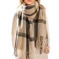 thumbnail image 1 of Bufanda de invierno FURTALK extragrande, suave, a cuadros y con flecos, 200 x 65 cm, 1 of 6