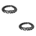 thumbnail image 4 of Thinsony Distinctive Gothic Punk Dragon Scale Bangle 48 inches Cool and Contemporary Black 9.05 Inch 2Set, 4 of 6