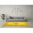 thumbnail image 3 of Ahgly Company Machine Washable Indoor Square Persian Yellow Traditional Area Rugs, 7' Square, 3 of 4