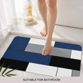 thumbnail image 3 of Navy Blue Black Grey Door Mat&nbsp;Indoor Outdoor Entrance,Non Slip Rug for Kitchen Bathroom Entryway Rug,Modern Irregular Geometric Abstract Washable Doormat Floor Mat 20x31.5 Inch, 3 of 8