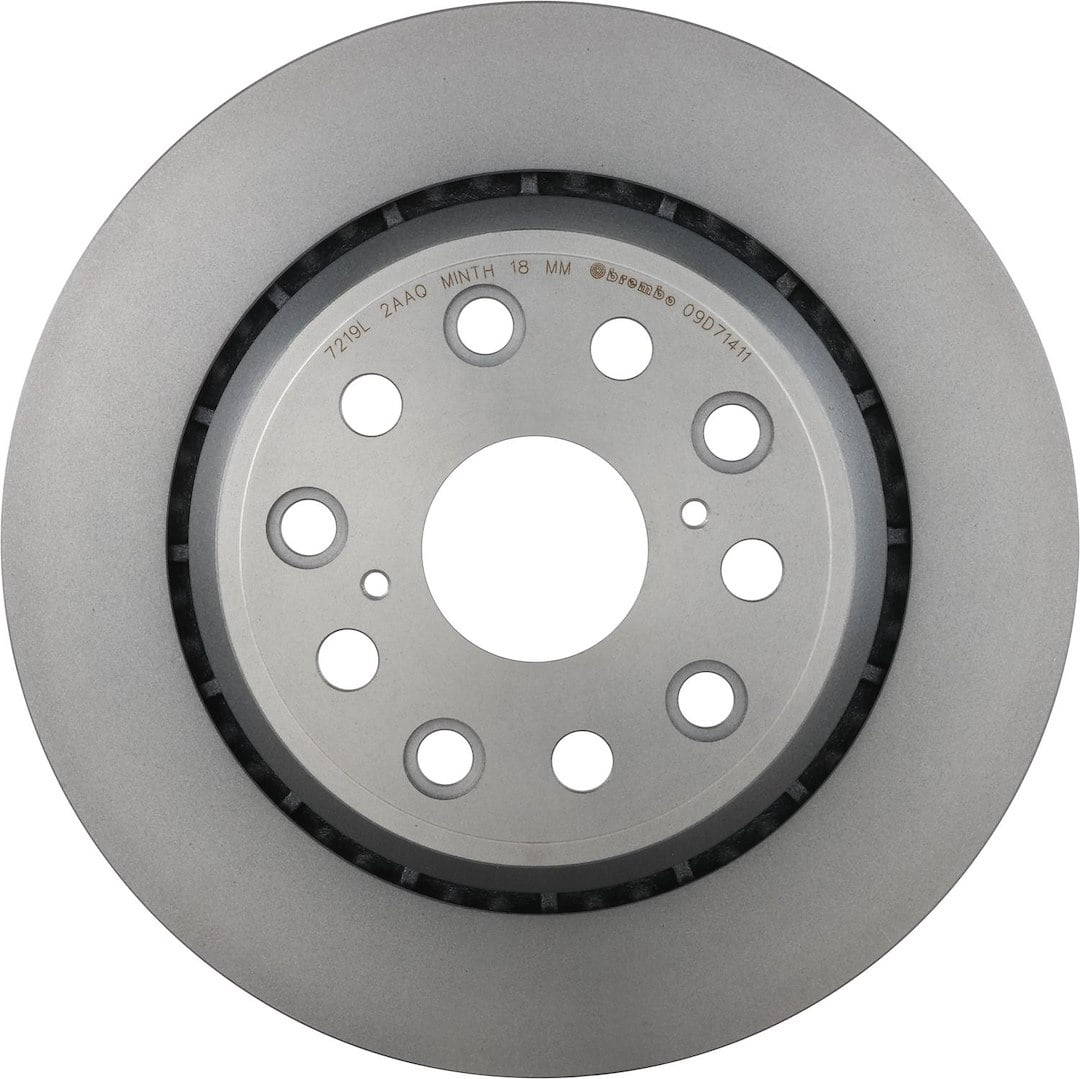 Brembo 09D71411C02; Brake Rotor; Vented; One Piece Design; Wheel Bolt Pattern 5 x 120 Millimeter; Gray Cast Iron; Single