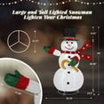 thumbnail image 4 of iCapeson 4ft Pop-Up Snowman with 100 LED Lights, Large Outdoor Christmas Decoration for Lawn and Yard, Auto-Illuminated Holiday Figure w/ Top Hat, Scarf & Gift Box, Easy Setup & Storage, 4 of 7