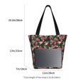 thumbnail image 4 of Vsdgher Rose Flowers print Reusable Shopping Grocery Bags for Women Shopping with Pouch Foldable Pouch Lightweight Polyester Fabric, 4 of 6