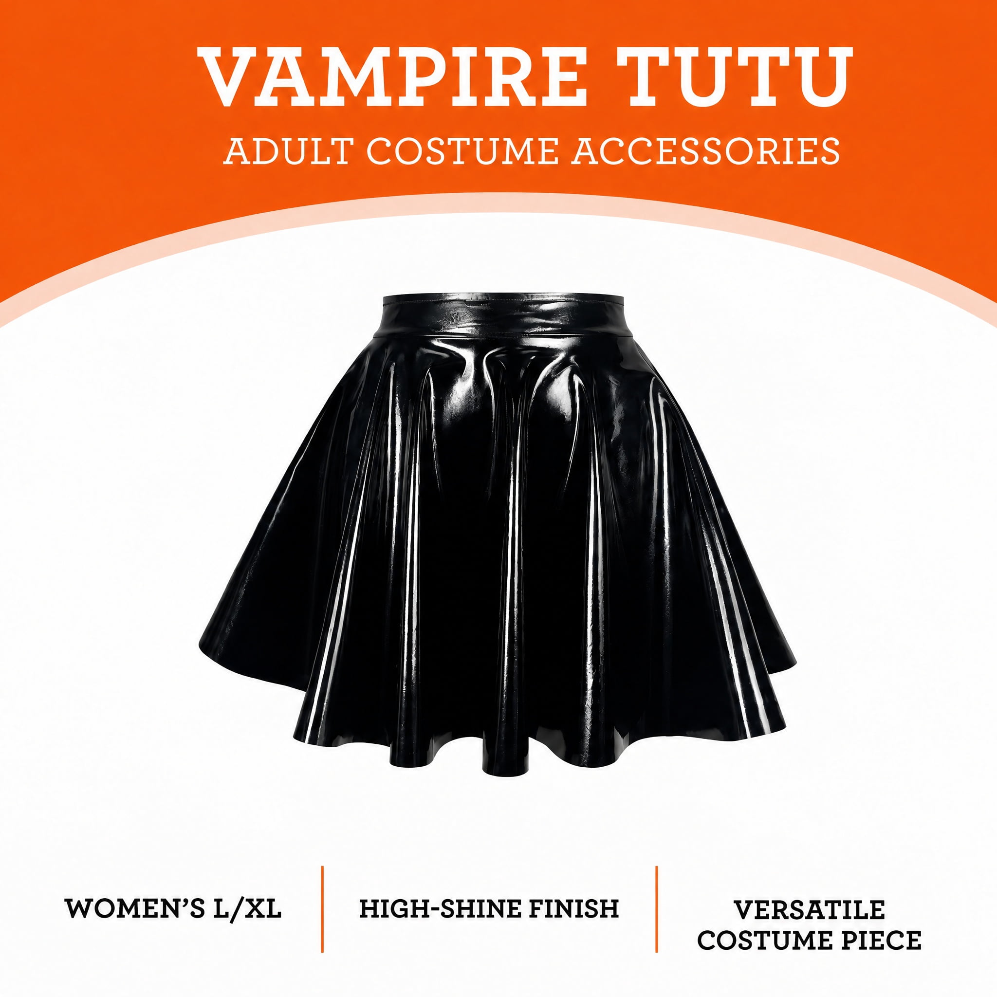 Vampire Tutu Costume Accessory for Adults, Black, L/XL, Halloween by Way To Celebrate