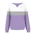 thumbnail image 5 of Womens Color Block Plus Size Sweatshirts Casual Loose Fitting Crew Neck Long Sleeve Tops Fall Trendy Pullover Hoodies, 5 of 5