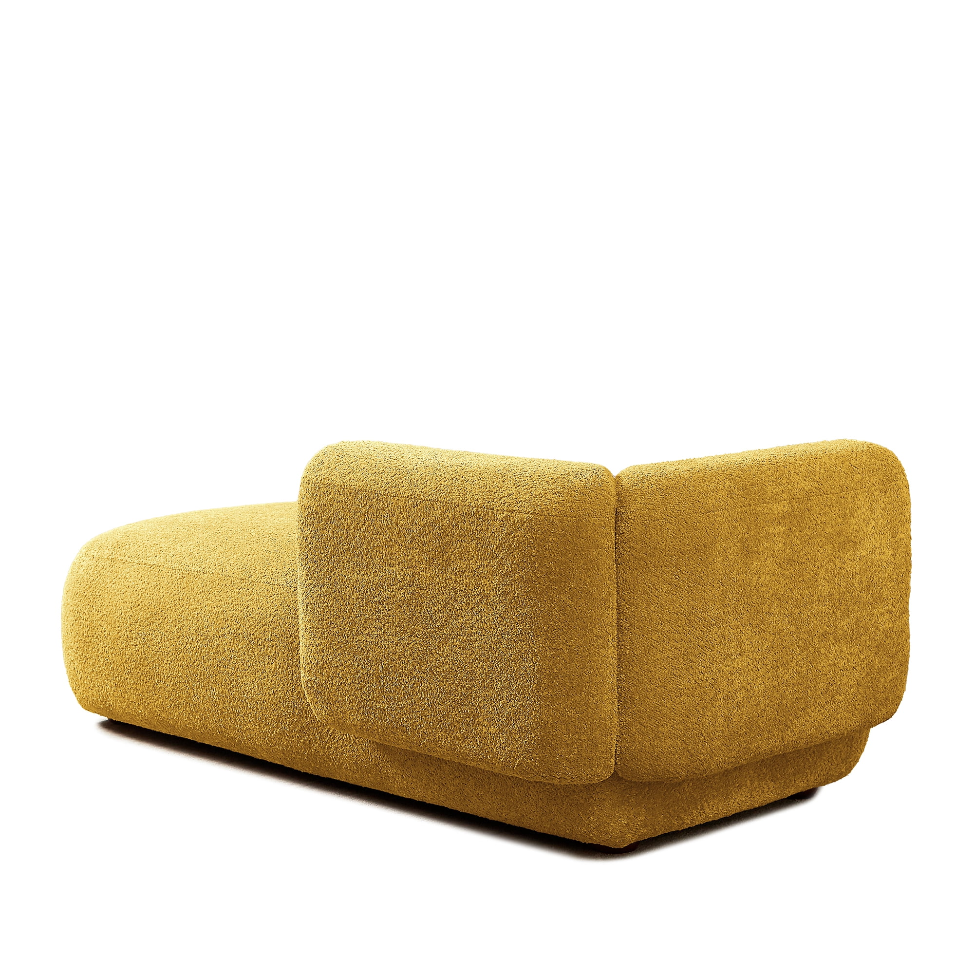 Miniyam Boucle Chaise Lounge Chair, One Arm Upholstered Chaise Sofa with Single-Sided Back and Legs for Living Room, Yellow