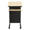 thumbnail image 3 of Audio-Visual Direct Lectern (45" H x 17" D x 23" L)- Modern Wood & Metal Podium Wheels -Beech/Black-, 3 of 11