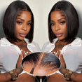 thumbnail image 1 of Cabello humano Bob Wig EQ DUOUPA Wear and Go, sin pegamento, 20 cm, 1 of 6
