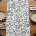 thumbnail image 5 of Farmhouse Table Runner, Teal Blue Green Vintage Flower Leaf Plant Washable Cotton Linen Table Runners 90 Inches Long, Dresser Scarf Runner for Dining/Coffee/Kitchen/Hallway Tables 13''x90'', 5 of 9