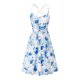thumbnail image 5 of VISgogo Vestido sin mangas de verano para mujer, estampado de flores/leopardo para adultos, cuello en V, correa de espagueti cruzada, una pieza con bolsillos VISgogo  moda, 5 of 6