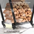 thumbnail image 4 of Black 31 Pouces Mobile Firewood Rack with Casters - Porte-Bûches Intérieur/extérieur pour Cheminée et Outils - Rangement en Acier Robuste pour Bois, 4 of 7
