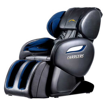 BestMassage NFL Los Angeles Chargers Electric Full Body Shiatsu Massage Chair Foot Roller Zero Gravity with Heat