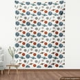 thumbnail image 4 of Ambesonne Space Fabric by the Yard Upholstery, Planets Rocket Cartoon Art, 1 Yard, Dark Night Blue and White, 4 of 5