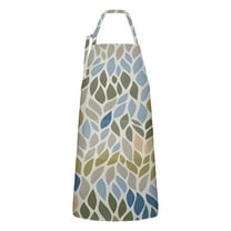 Blue Leaf and Vine Pattern Apron-Garden Aprons for Women with Pockets-Cotton Linen Waterproof Kitchen Cooking Gardening Aprons Adjustable for Kitchen,Cooking,BBQ and Salon 33x27 Inch