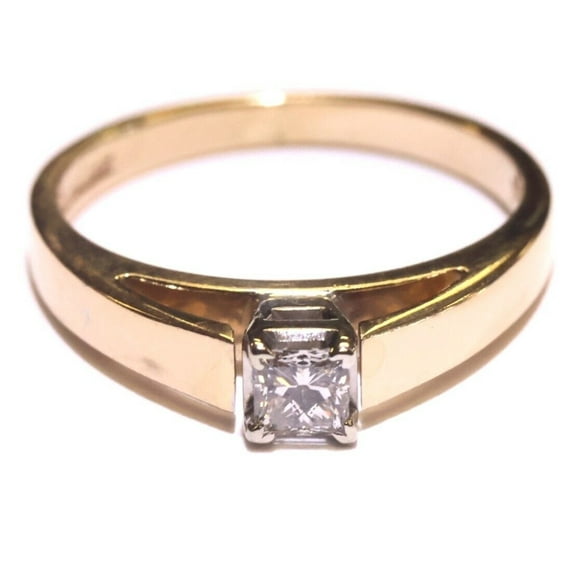 2Ct Lab Created Diamond Princess Cut Women's Wedding Ring 14K Yellow Gold Plated