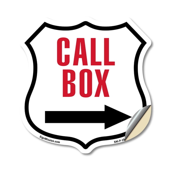 Call Box Right (2 Pack) 4 inch X 4 inch Shield Shaped Heavy Duty 3.2 mil Vinyl Decals Weather Resistant Made in the USA