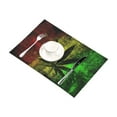 thumbnail image 2 of BSDHOME Jamaica Flag Leaves Black Background Table Placemat Food Mat 12x18 Inches Non Slip Table Mat, 2 of 4