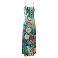 thumbnail image 3 of OYYN Women's A-Line Floral V-Neck Spaghetti Straps Sleeveless Maxi Dress, 3 of 3