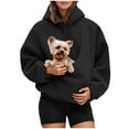 thumbnail image 6 of vigerakr Cat Dog Pouch Hoodie for Women Fleece Pet Carrier Kangaroo Pouch Sweatshirts with Large Pocket Pullover Warm Hoodies (Black, L), 6 of 7