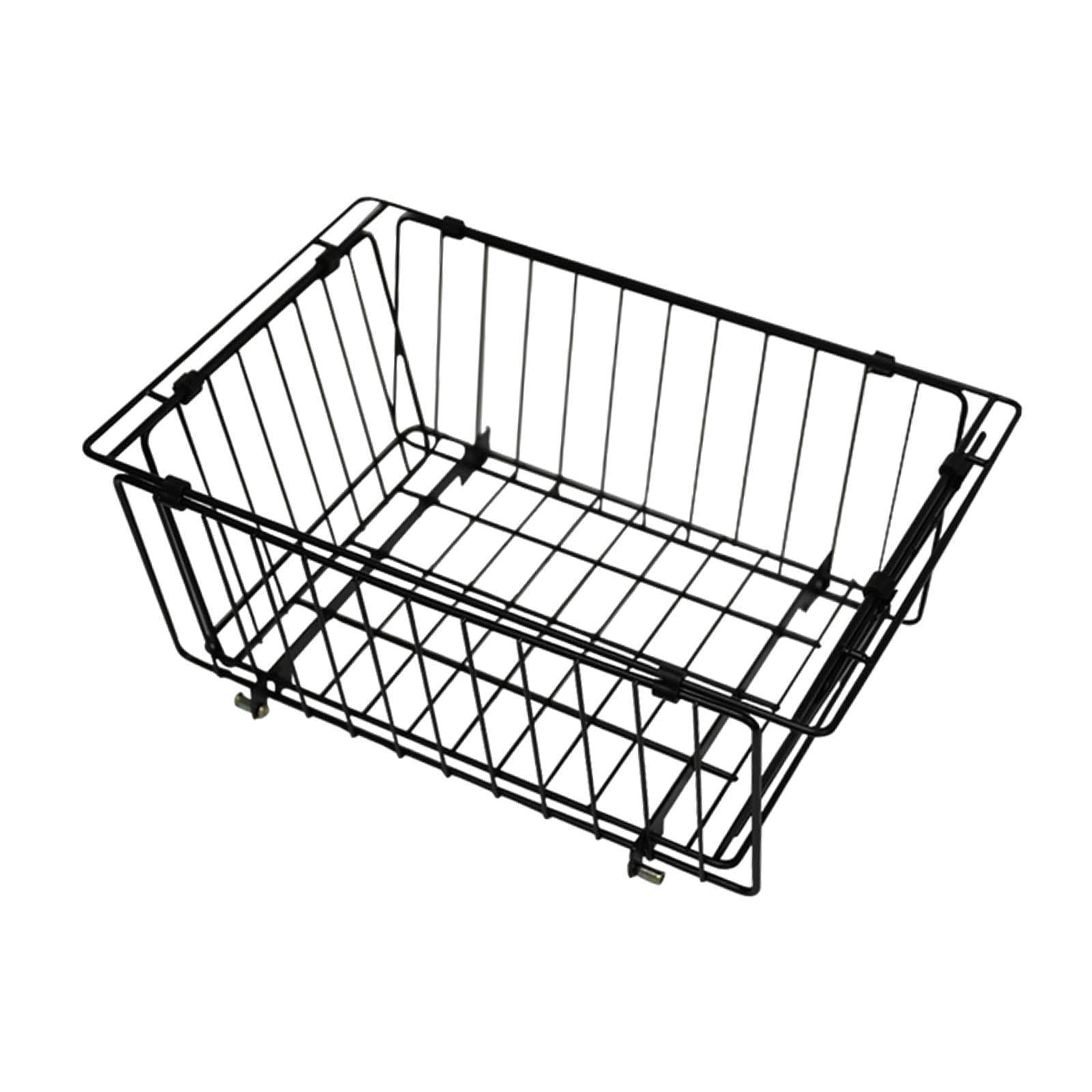 MAGIDEAL Wire Folding Basket Camping Storage Basket for Hiking Picnic Outside Camping Black