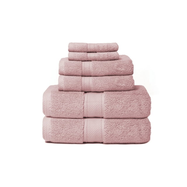 Zero Twist Hotel 6-Piece 100% Cotton Bath Towel Set - Walmart.com