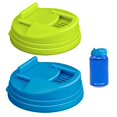 thumbnail image 1 of Fundas para latas de refresco Hetenoyo, paquete de 4, reutilizables a prueba de fugas (azul y amarillo), 1 of 8