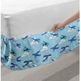 thumbnail image 2 of Vintage Airplane Bed Skirt, Aircraft Silhouettes Flying in the Sky Above the Clouds, Elastic Bedskirt Dust Ruffle Wrap Around for Bedding Decor, 4 Sizes, Pale Blue Dark Blue, by Ambesonne, 2 of 2