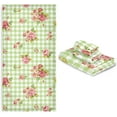 thumbnail image 7 of Dreamtimes 3 PCS Towel Green Plaid Flowers Cotton Bath Towel Set (1 Bath Towel, 1 Hand Towel, 1 Washcloth) for Bathroom, Super Soft and Quick Dry Towels, 7 of 7