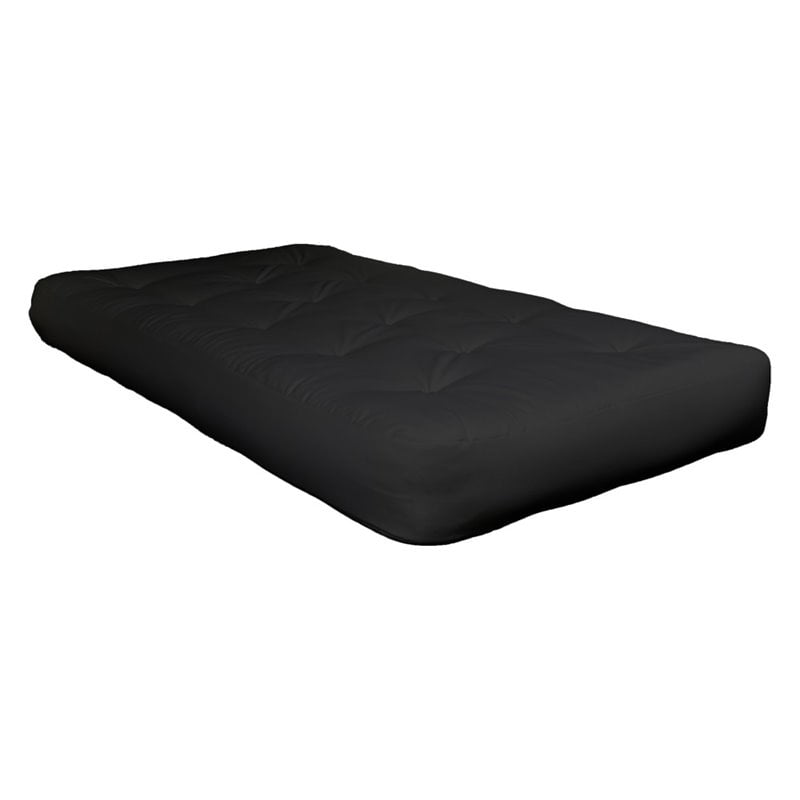 6 in. Single Foam Futon Mattress in Black (Full 75 in. L x 54 in. W x