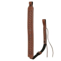 Saddle Mate Basket Weave Brown Leather Gun Rifle Sling with Basket Weave Imprint