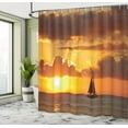 thumbnail image 5 of Ambesonne Ocean Shower Curtain, Ocean Boat Freedom Theme, 69"Wx84"L, Marigold Dark Orange, 5 of 5
