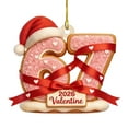 thumbnail image 6 of WKSCLPAI Valentine’s Day 67 Ornament Valentines Day Decorations Romantic Couple 67 Meme Gingerbread Heart Decor Hanging Gift for Him/Her Romantic Party Atmosphere Ornaments, 6 of 6