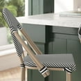 thumbnail image 3 of Merrick Lane Set of Two Stacking Bistro Style Counter Stools with Black and White Textilene Seats and Light Bamboo Metal Frames for Indoor/Outdoor Use, 3 of 12