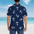 thumbnail image 4 of Kll Men'S Hawaiian Shirt Short Sleeve Button Down Beach Shirts-Nautical Themed Simple Anchors, 4 of 7