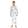thumbnail image 3 of FORMRS Onesies Pajama for Adults Unisex Hoodie Winter Jumpsuit One Piece Sleepwear, Sizes S-2XL, Purple Birds, 3 of 7