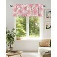 thumbnail image 6 of Curtain Valance for Windows,Farmhouse Pastoral Flower Leaf Kitchen Valances Rod Pocket Short Curtains,Seamless Pink Rose Floral Window Treatment Panel for Bedroom Bathroom 42x12in, 6 of 9