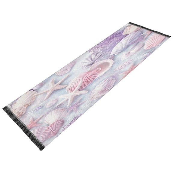 Runner Rug Classical Design Pure Purple Shell Style Pattern 72x23.5 indoor Washable Runner Rug